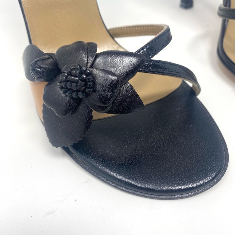 Charles David Floral Applique Ankle Strap Heel Sandal - Picture 6 of 12